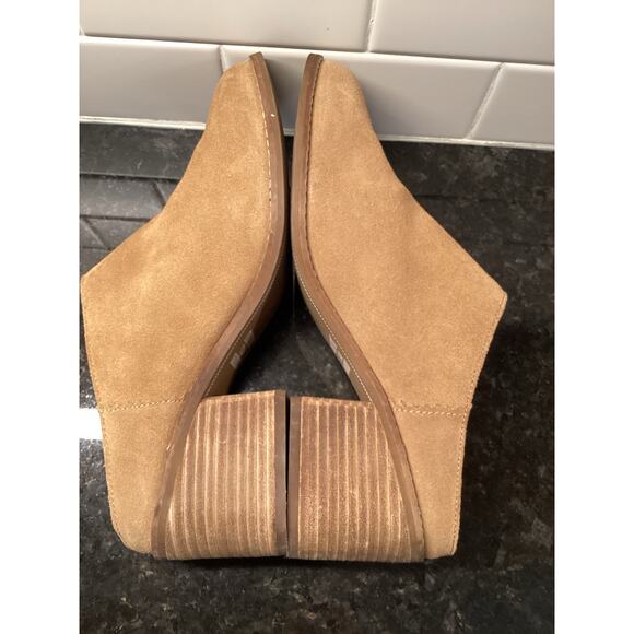Toms Women's Leila Suede Leather Slip on Block Heel Mules Comfy Tan Size W8.5 - Picture 8 of 11